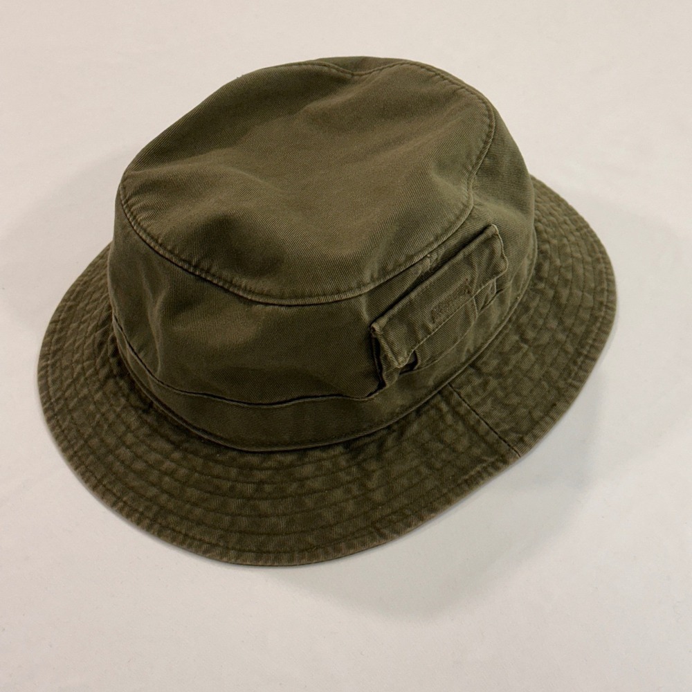 Dorfman Pacific Cotton Bucket Hat Mens OS Olive Green Side Pocket | Gorpcore